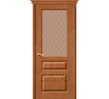 Межкомнатная дверь из Массива М5 со стеклом светлый лак